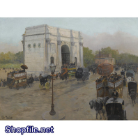 Tranh sơn dầu thành phố hiện đại